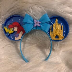 Blue Mermaid Princess 3-D Mouse Ears Headband